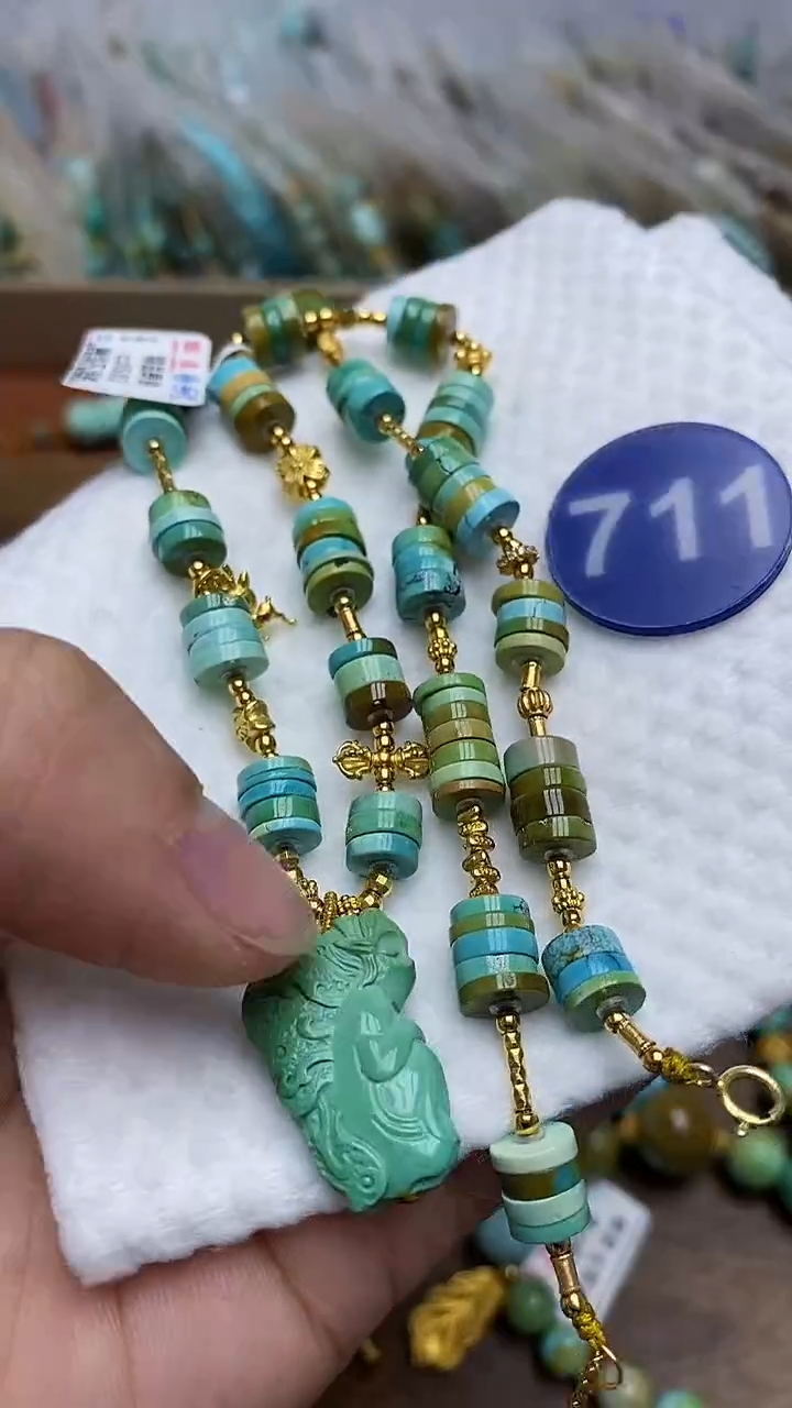 【闪购商品】绿松石项链银S925镶嵌711