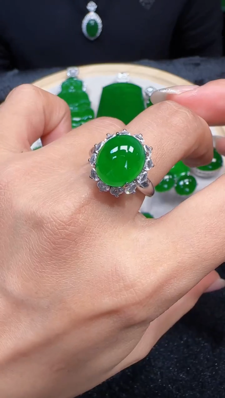 未镶嵌定制翡翠翡翠戒指229