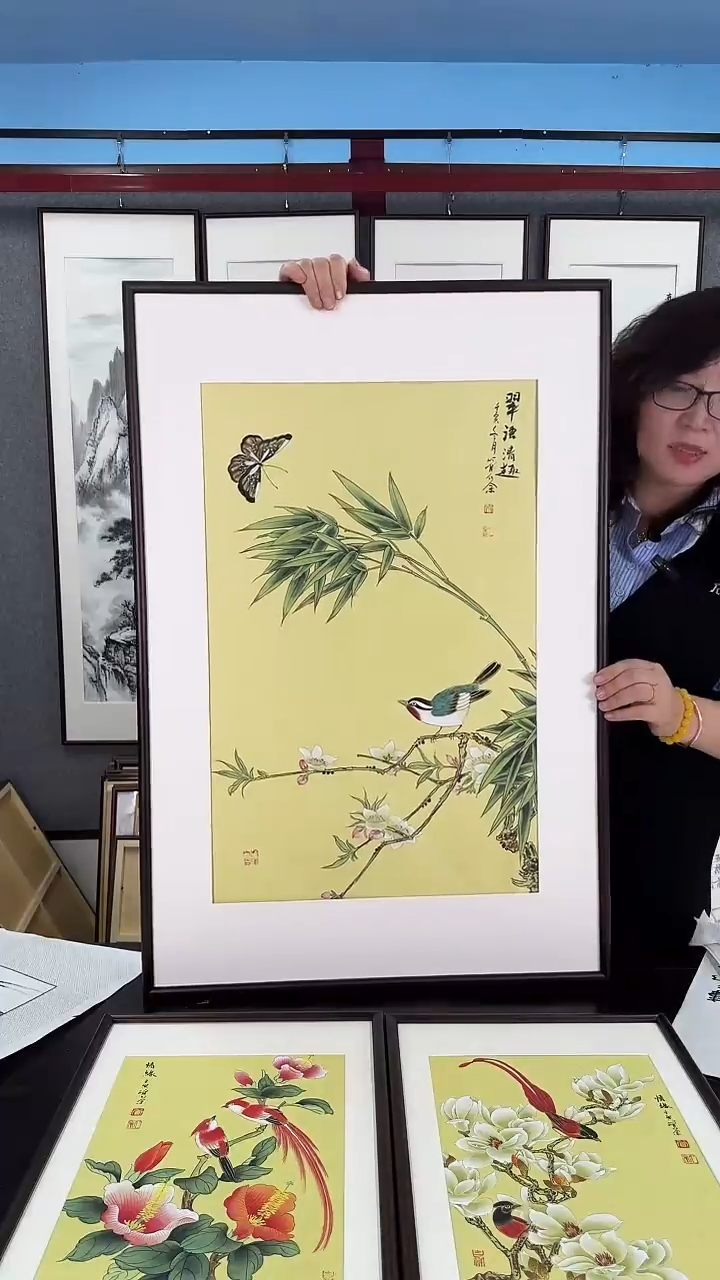 国画实木装裱 竹子 60*90