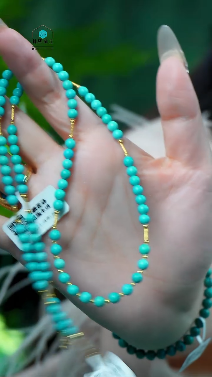 【闪购商品】绿松石项链18K金镶嵌发货一件