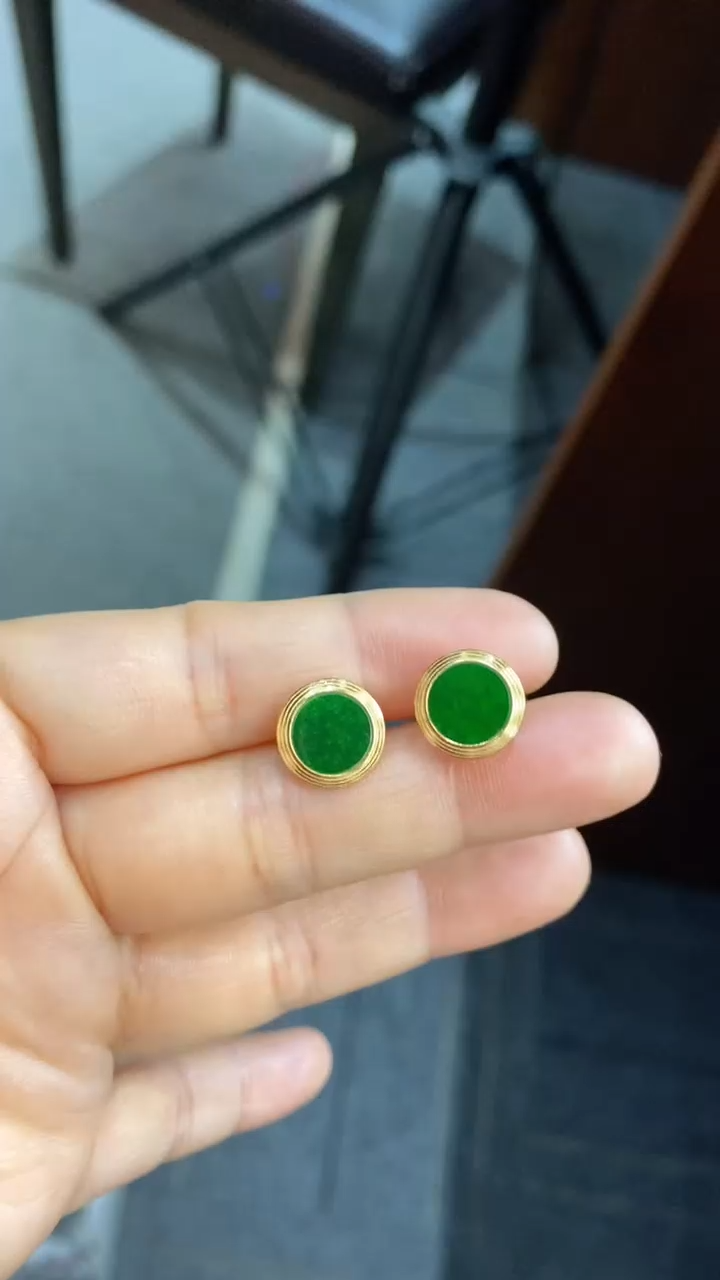 【闪购商品】翡翠耳饰银S925镶嵌耳饰