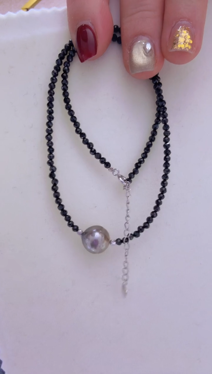 【闪购商品】海水珍珠颈饰未镶嵌大溪地11.8mm+S925银项链