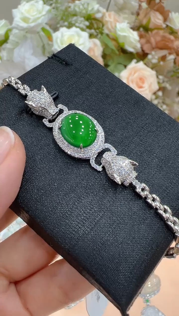 银S925镶嵌手链翡翠多样性团购发一件
