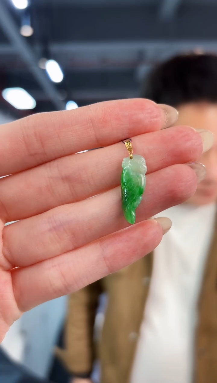 【闪购商品】翡翠颈饰18K金镶嵌缅料A货/支持复检/一件