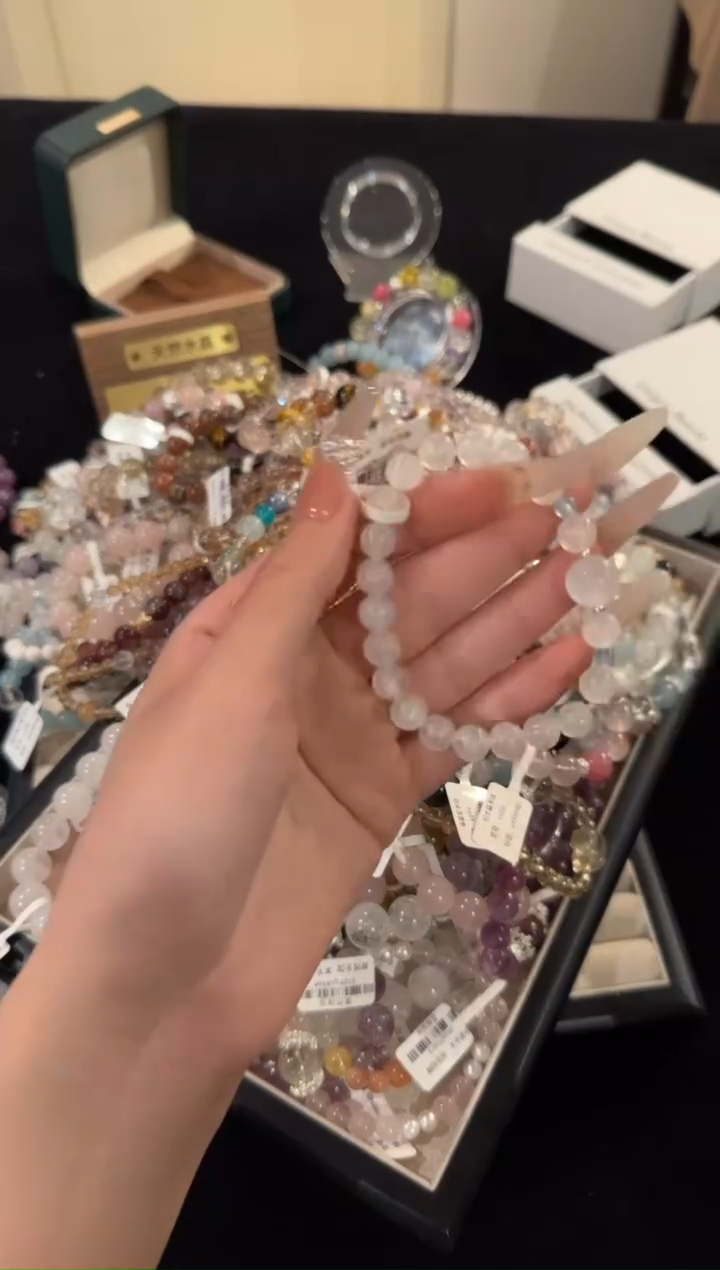 水晶手链银S925镶嵌蓝月光x1776