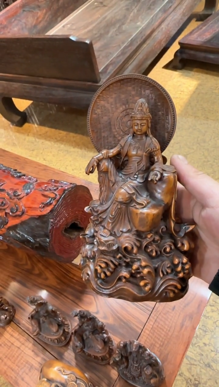 【闪购商品】木黄杨木    自在观音   工艺品