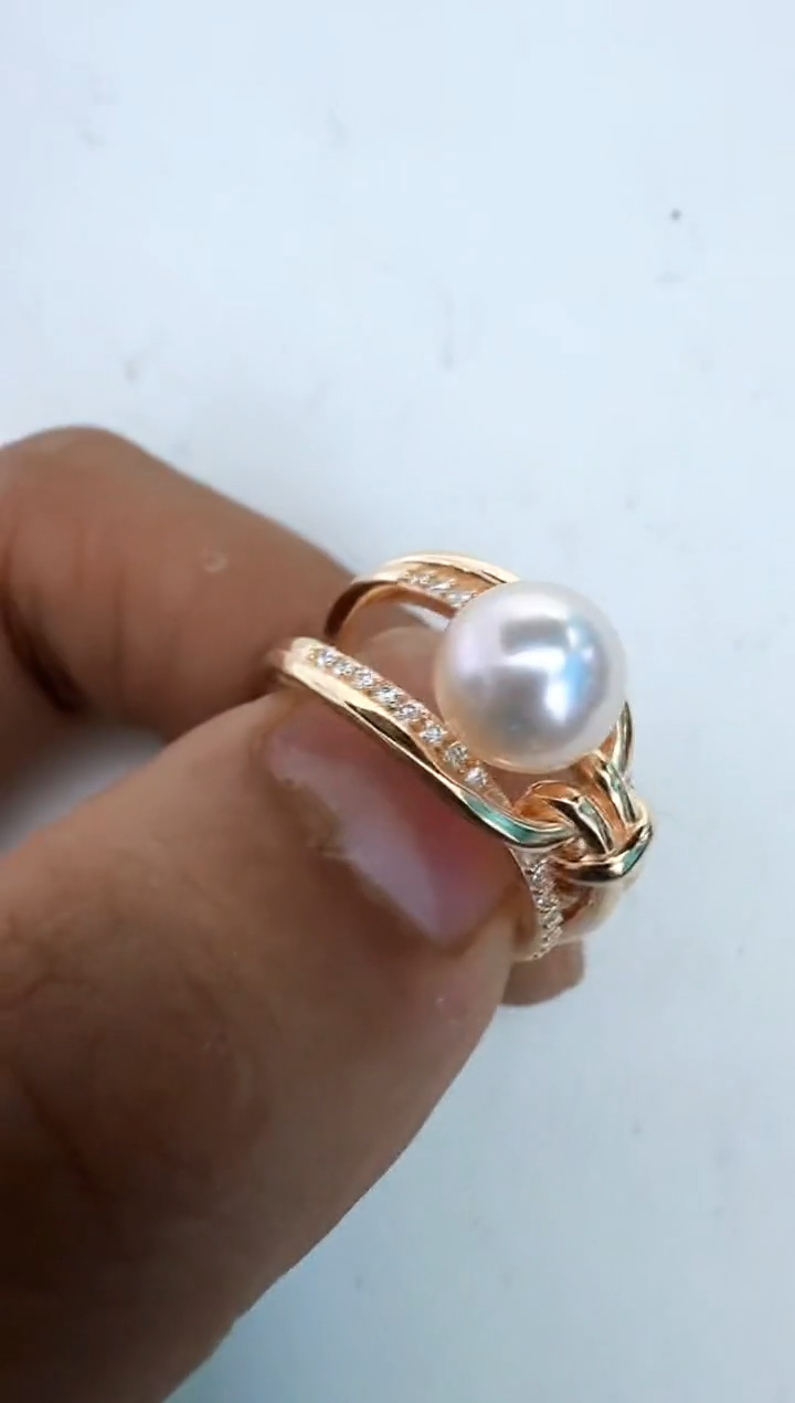 【闪购商品】海水珍珠戒指银S925镶嵌戒指