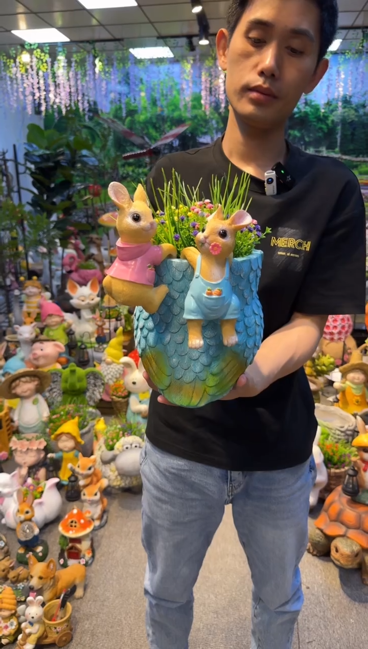 无花朵花园庭院摆件&00&挂钩兔子