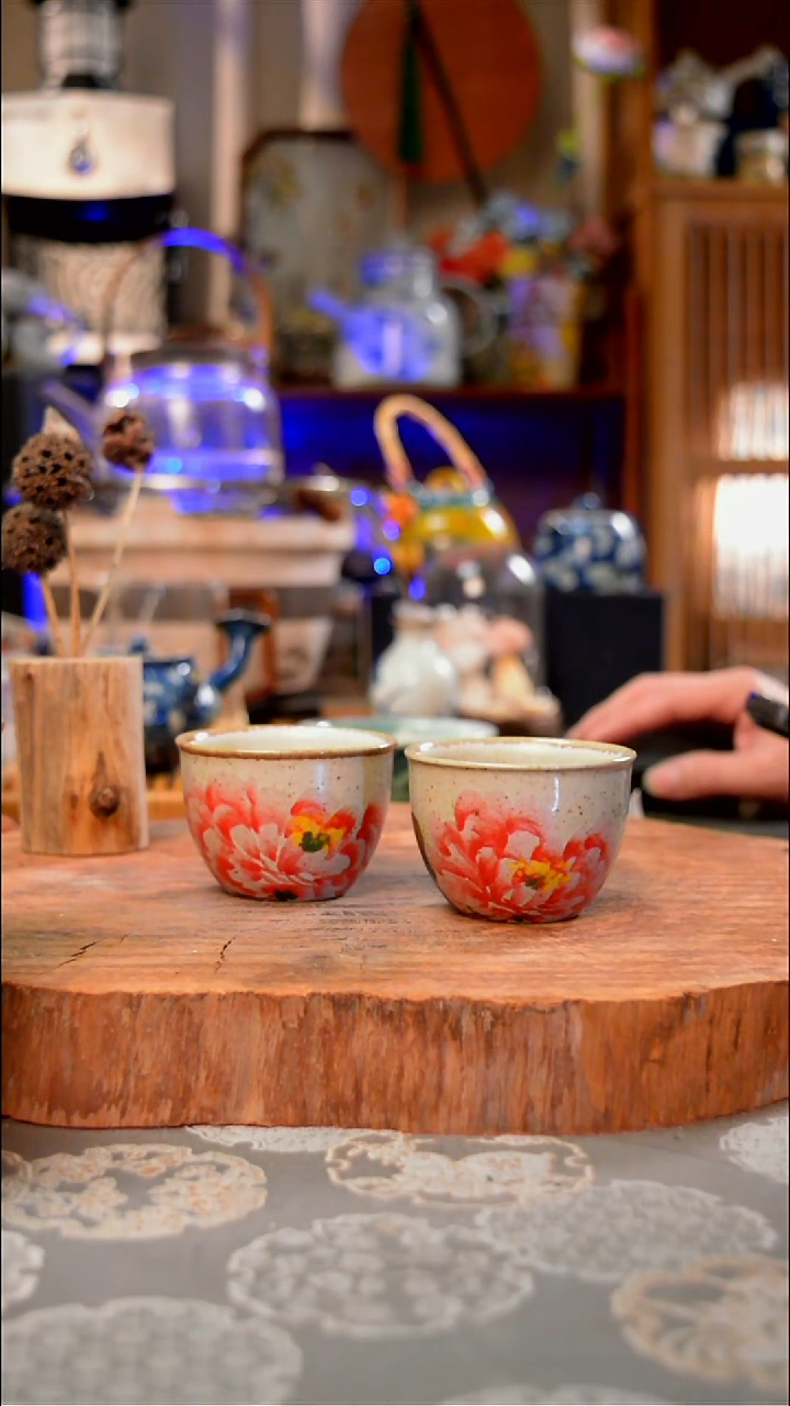 【闪购商品】杯子牡丹手工手绘手工手绘