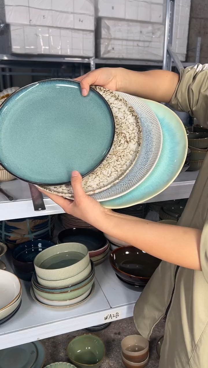 陶瓷外贸尾货瑕疵满20包邮X4 大盘10.5英寸