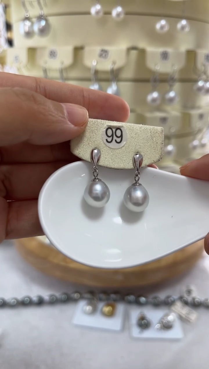 【闪购商品】海水珍珠耳饰银S925镶嵌9-10mm