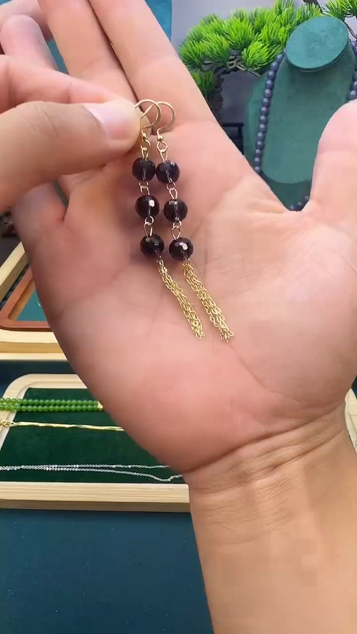 紫晶耳饰14K金镶嵌E130 
