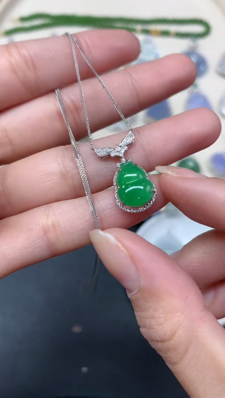 【闪购商品】翡翠套链18K金镶嵌套链A77|39991