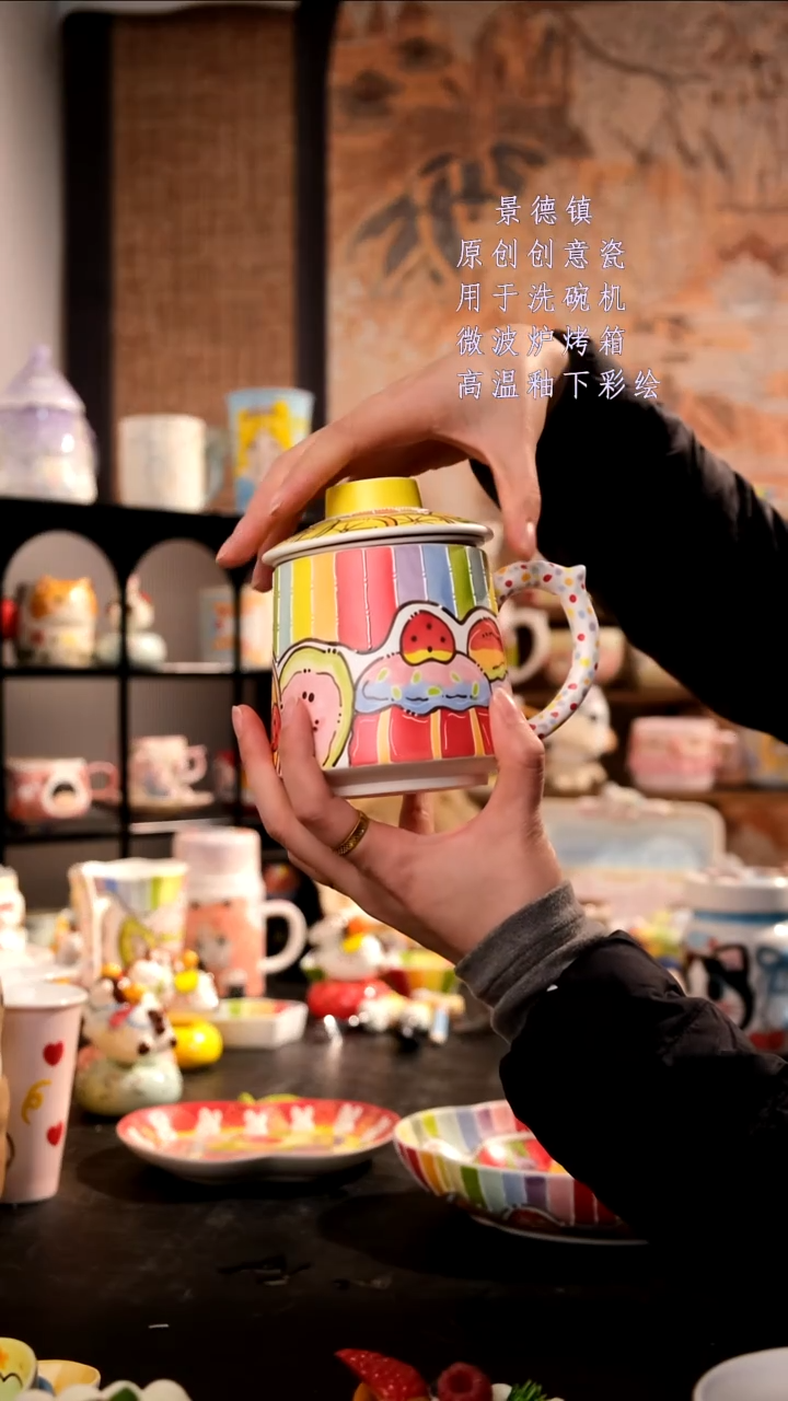 摆件陶旺的可以陶瓷手工手绘设计师款