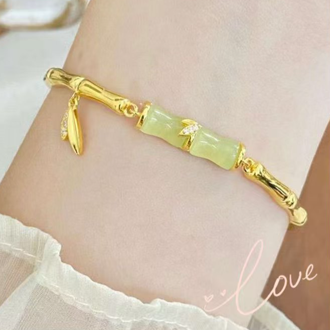 足银手链 好运富贵竹节手链（24K)