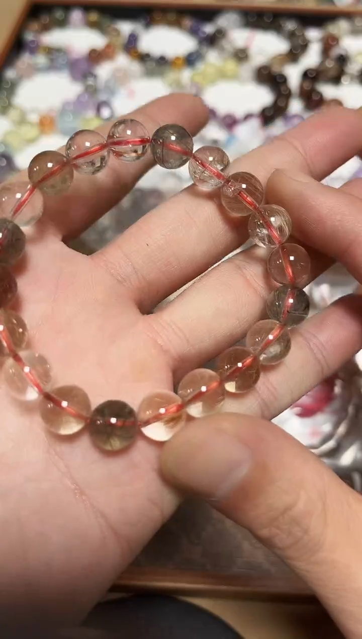 未镶嵌手链水晶24-24发晶多宝手串