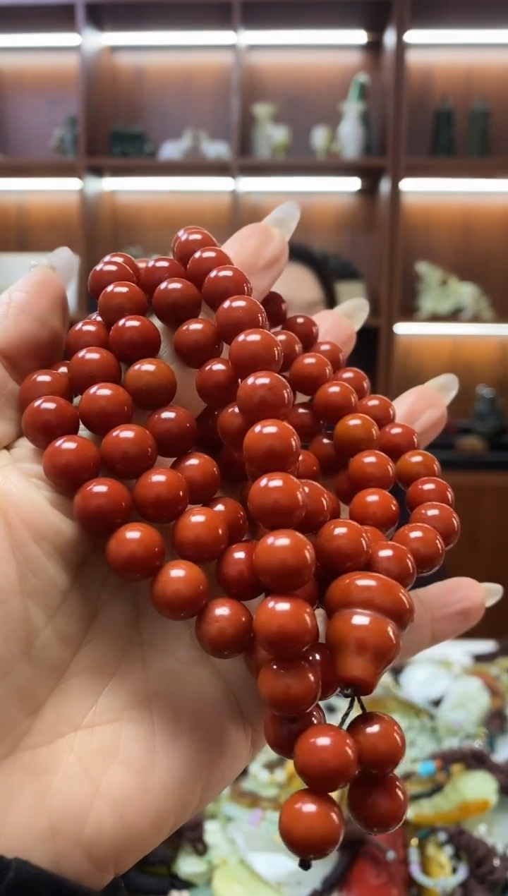 未镶嵌蛇纹石玉手串    