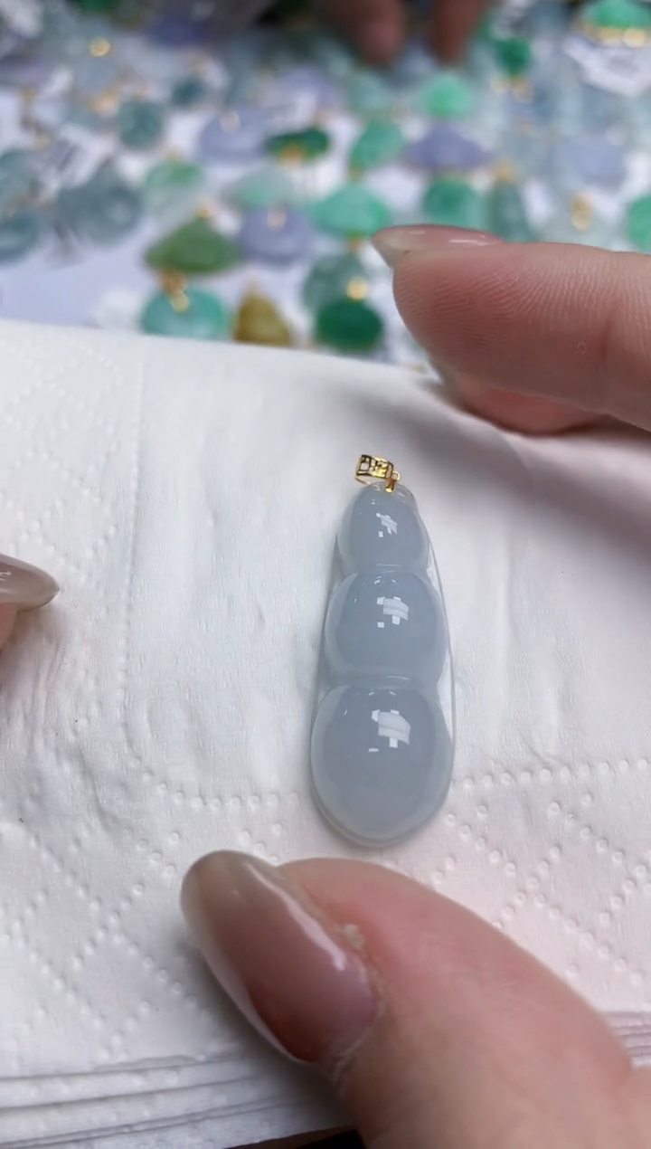 【闪购商品】翡翠颈饰18K金镶嵌天然缅甸翡翠A货