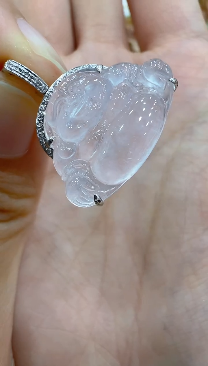 翡翠18K金镶嵌吊坠(不含链)多样性团购发一件