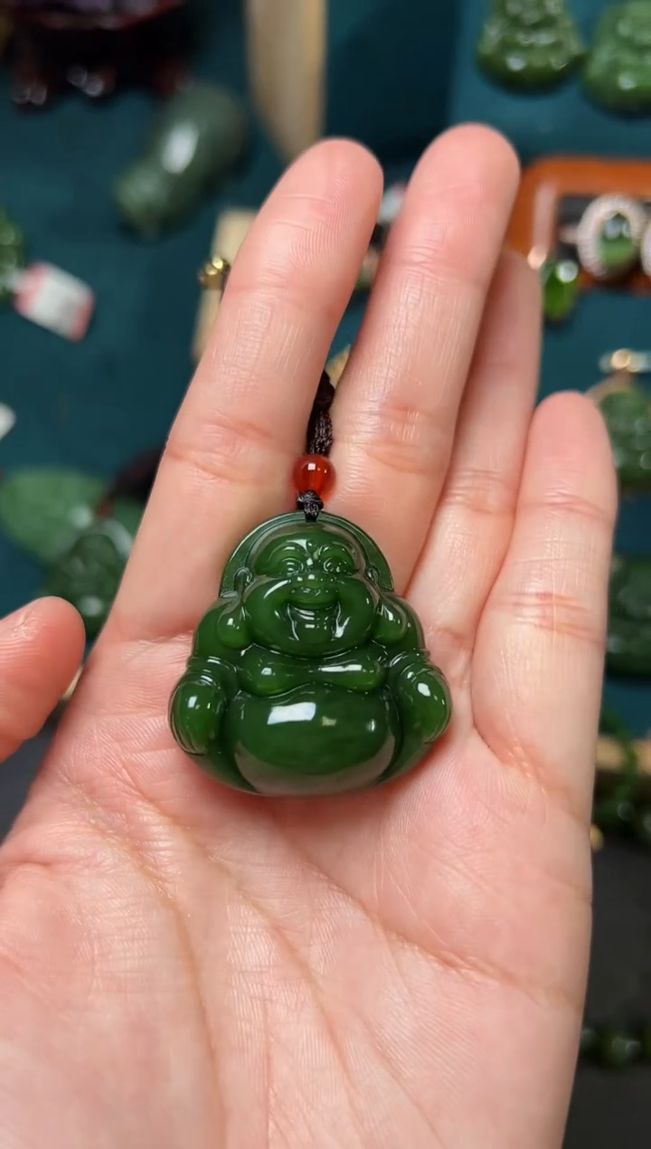 【闪购商品】和田玉（碧玉）颈饰未镶嵌碧玉34×34×12左右