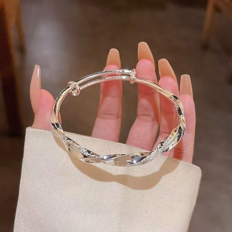 【T】足银手镯 莫比乌斯推拉手镯 SZ0095