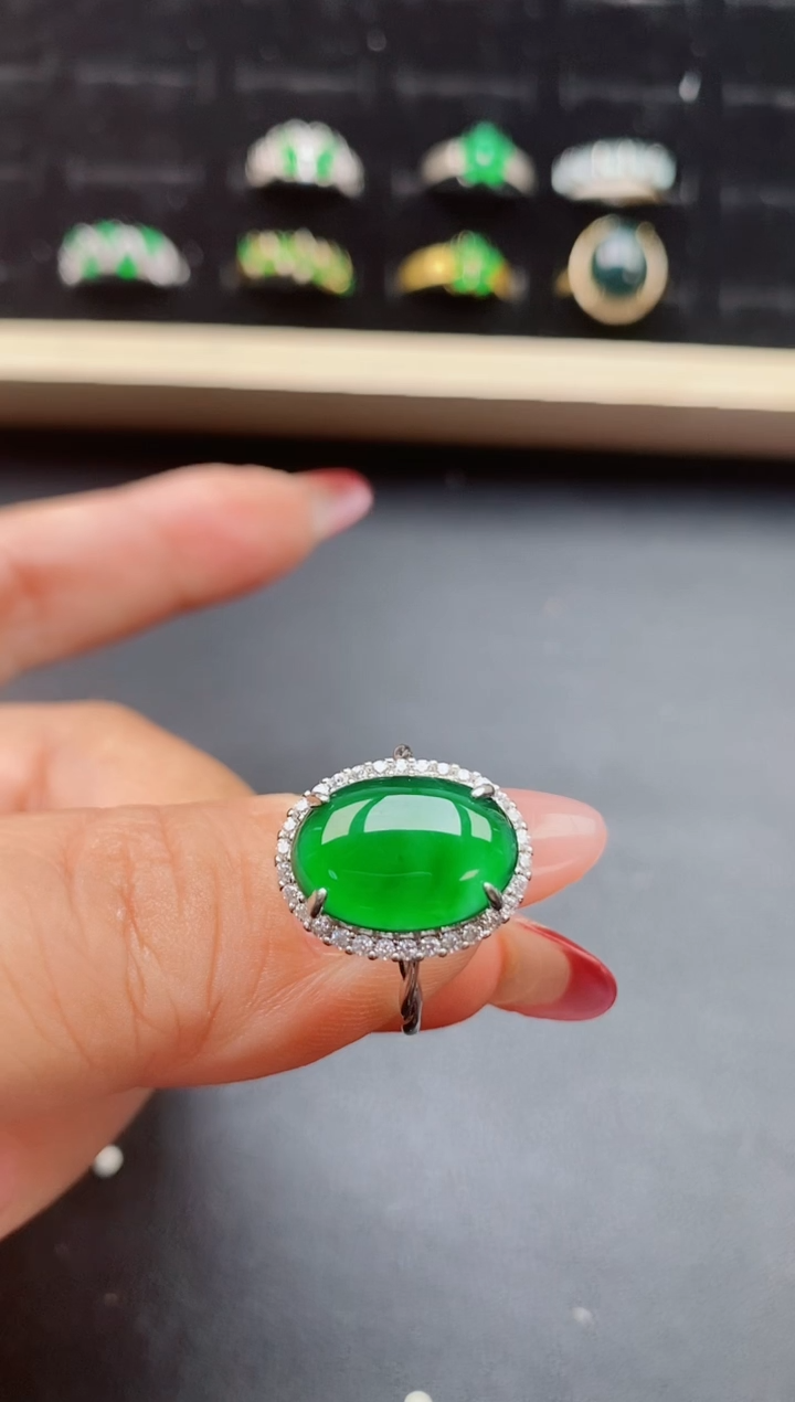 【闪购商品】翡翠戒指银S925镶嵌850508