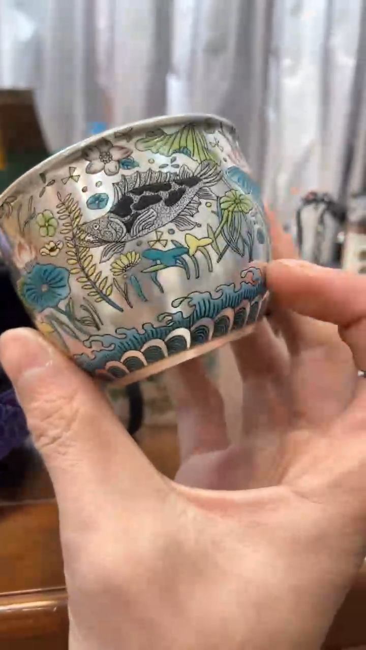 【闪购商品】@@@@@@@@@@@昇坤鱼藻纹银杯+包