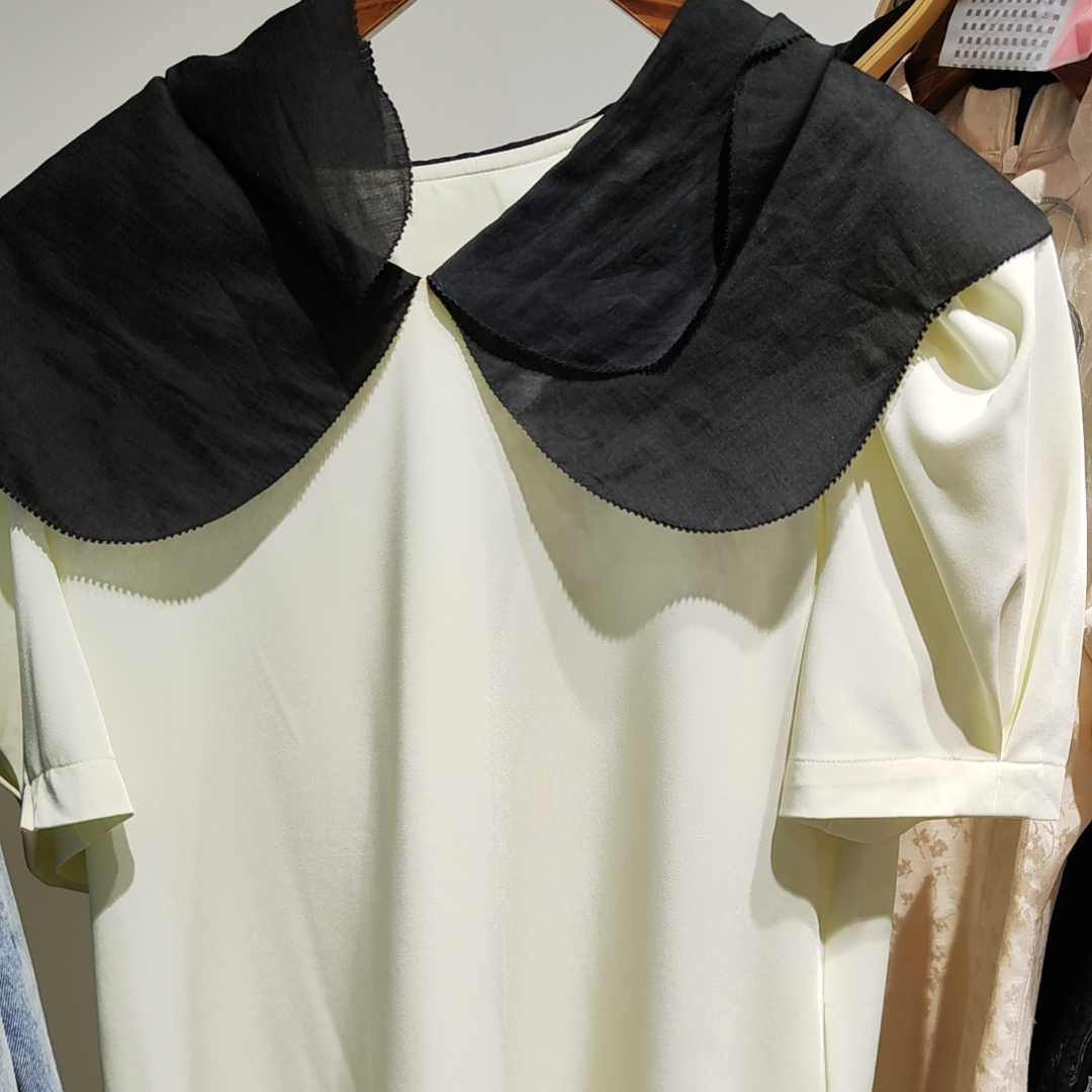 【0954】少女风拼色曲边领连衣裙（不含配饰）