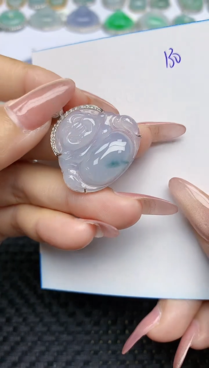【闪购商品】翡翠颈饰18K金镶嵌天然A货翡翠 130