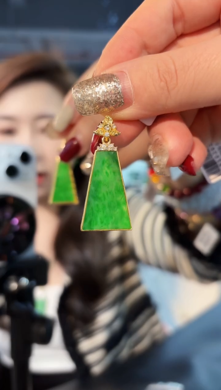 【闪购商品】翡翠颈饰银S925镶嵌缅料A货/支持复检/一件