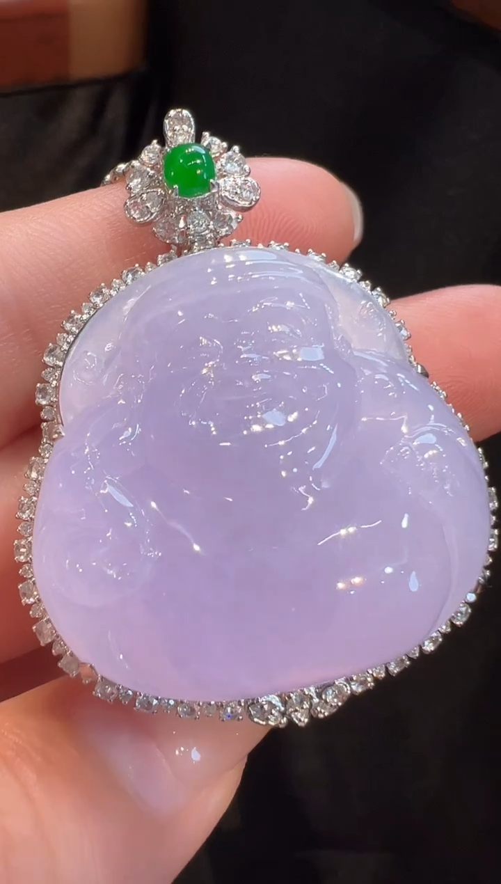 吊坠(不含链)18K金镶嵌翡翠AL6