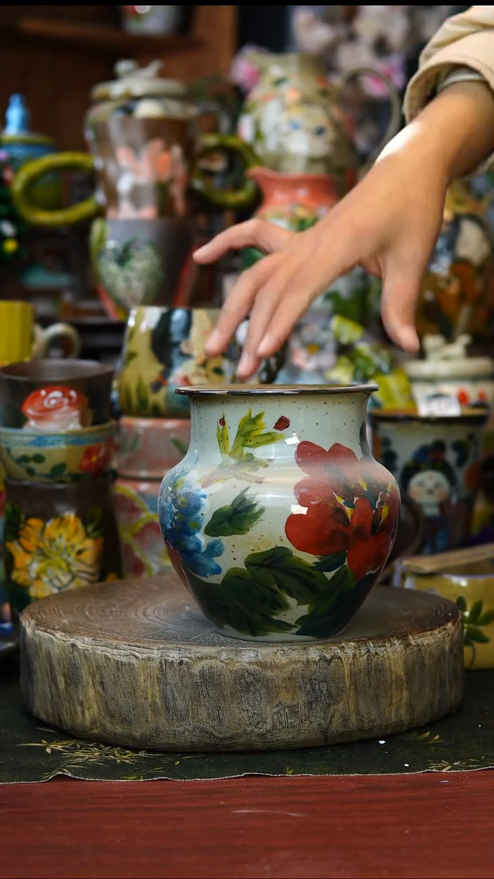 花瓶133景德镇手工手绘釉下彩