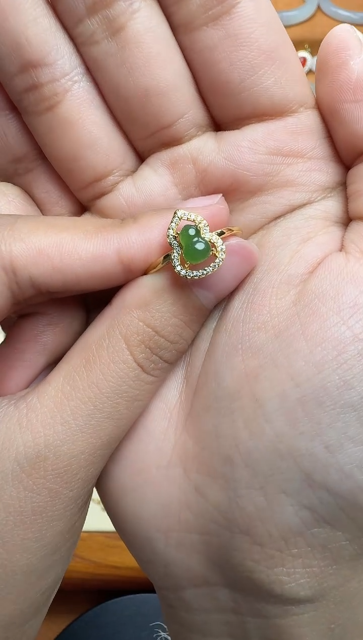 【闪购商品】和田玉戒指银S925镶嵌葫芦 03