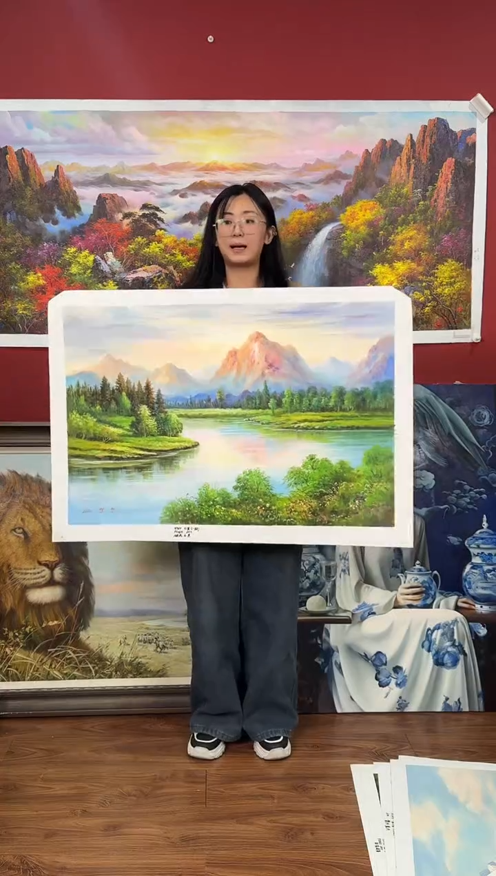 油画【94号】约90*60cm丨朝鲜原创纯手绘孤品油画丨顺丰包邮 