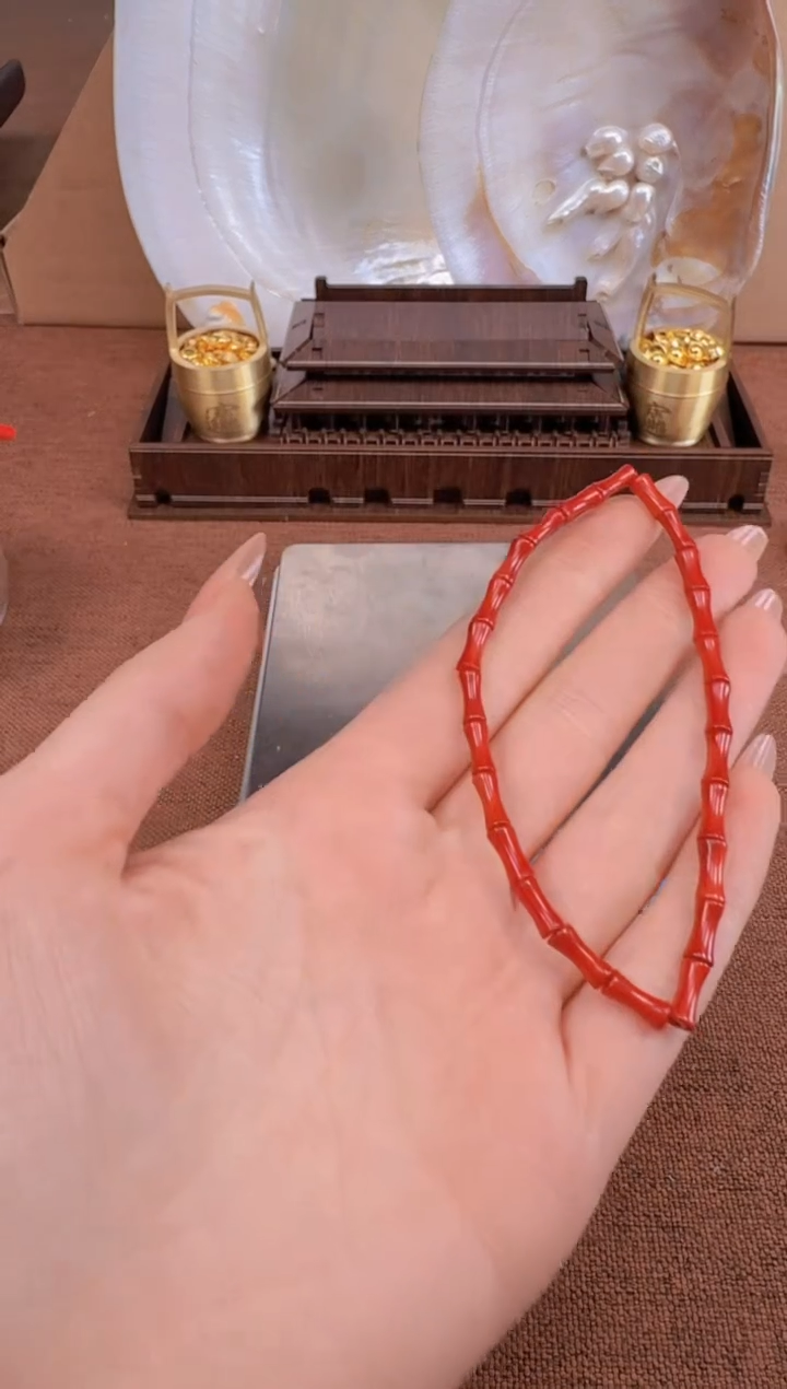 【闪购商品】树脂制品红色竹节珠3.6mm单圈多样性发其一