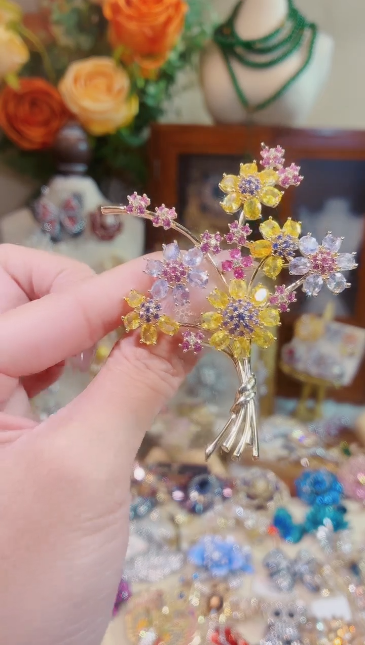 合成立方氧化锆铜合金冬日鲜花