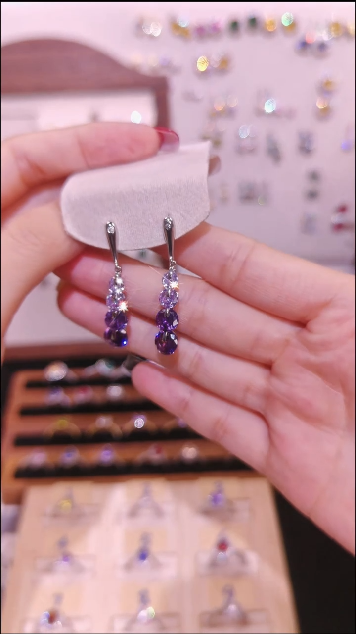 合金无紫色耳钉 