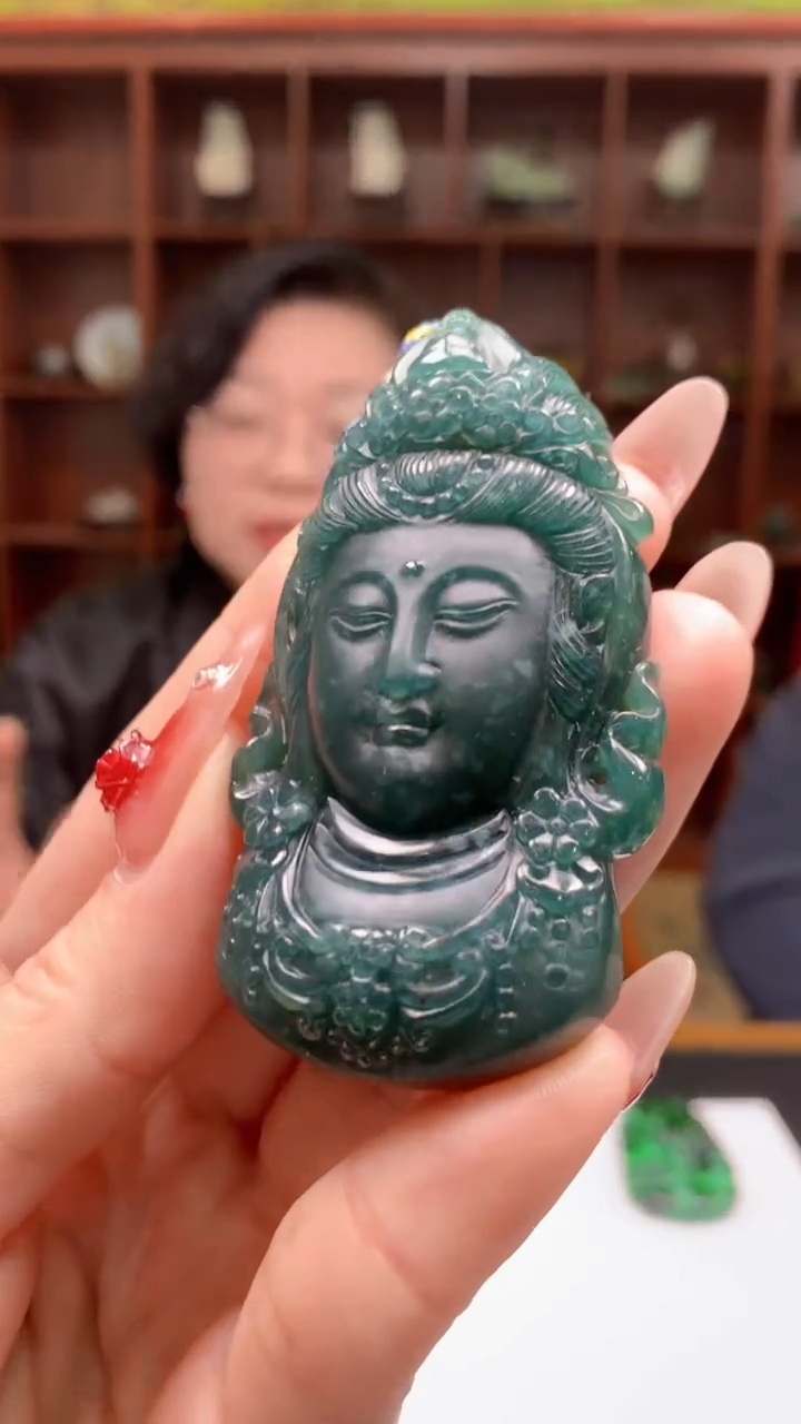 【闪购商品】定制翡翠未镶嵌1049ry-毛货挂件