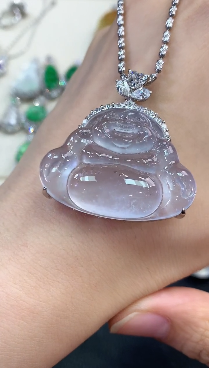 【闪购商品】翡翠吊坠(不含链)18K金镶嵌D75     