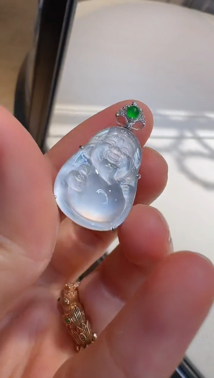 翡翠18K金镶嵌吊坠(不含链)多样性团购发一件