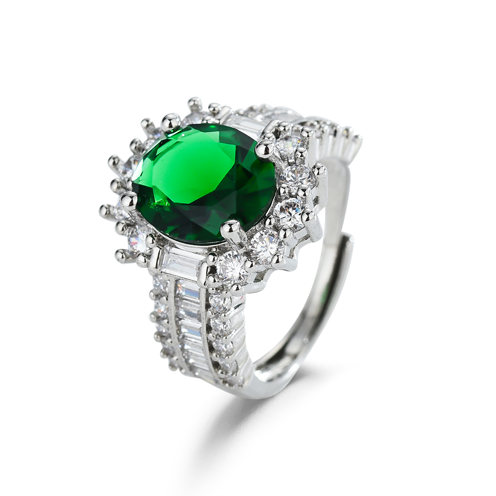 非金属珐琅戒指 绿钻戒指   