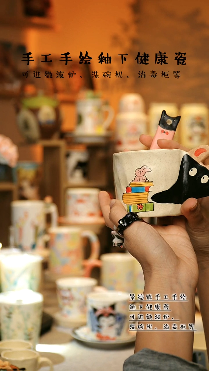 【闪购商品】杯陶瓷景德镇高温釉下彩&A774