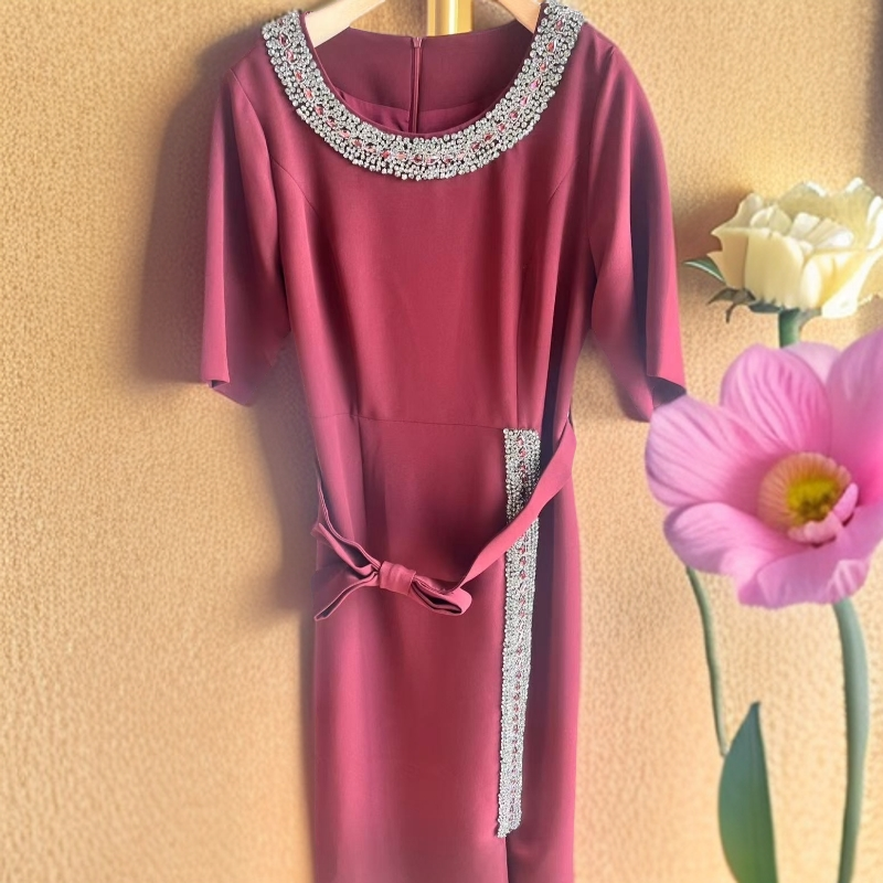 RENIYA原创设计师品牌2024气质优雅复古时尚日常连衣裙