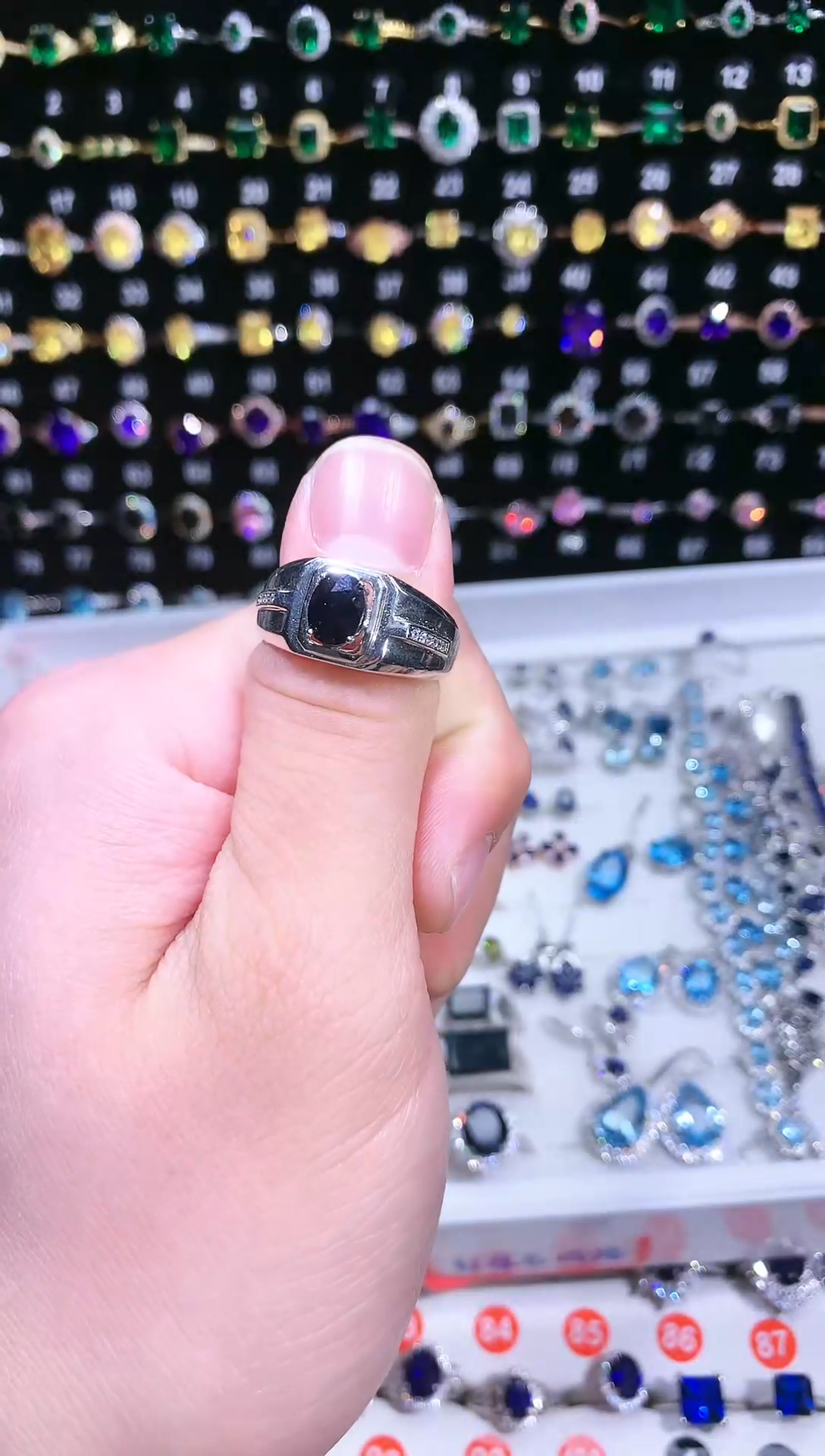 【闪购商品】蓝宝石戒指银S925镶嵌111111