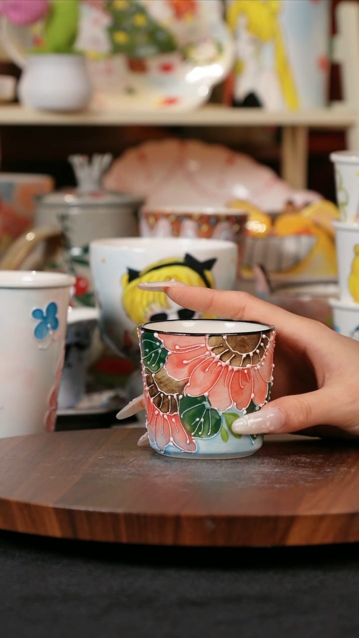 【闪购商品】景德镇手工手绘高温釉下彩陶瓷杯