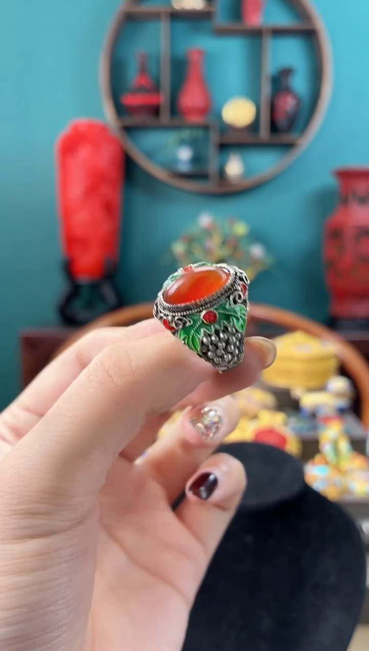 非遗手工花丝镶嵌戒指