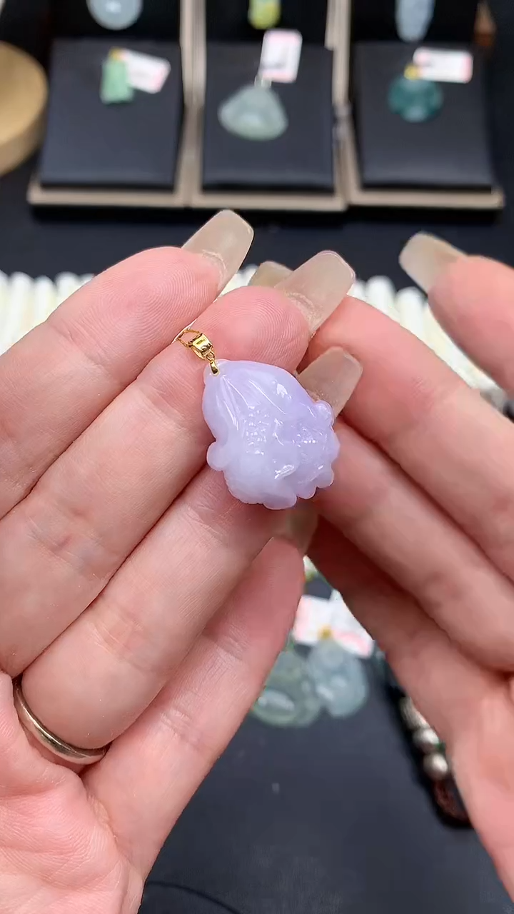 【闪购商品】翡翠吊坠(不含链)18K金镶嵌MS114327