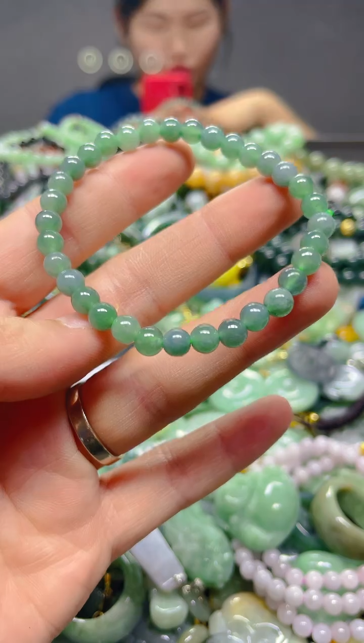 颈饰未镶嵌翡翠5mm/B/翡翠A货，一件也是批发价