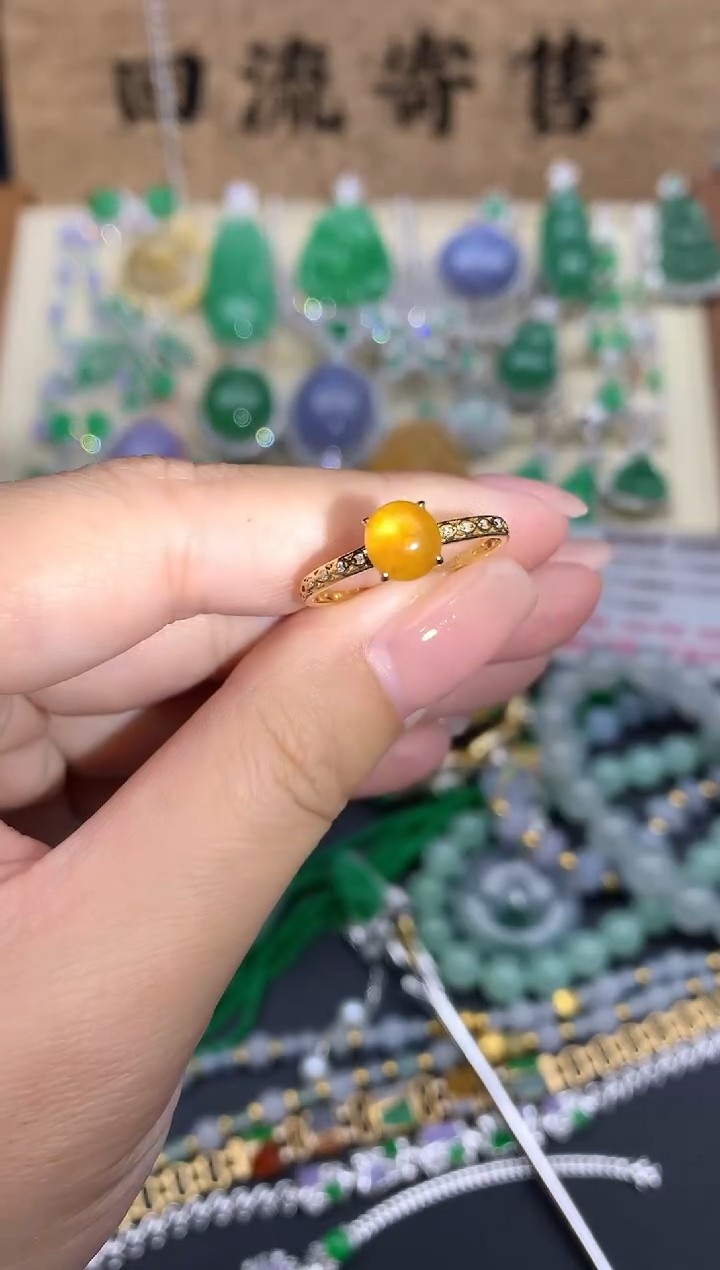 【闪购商品】翡翠戒指18K金镶嵌405-中国好珍宝