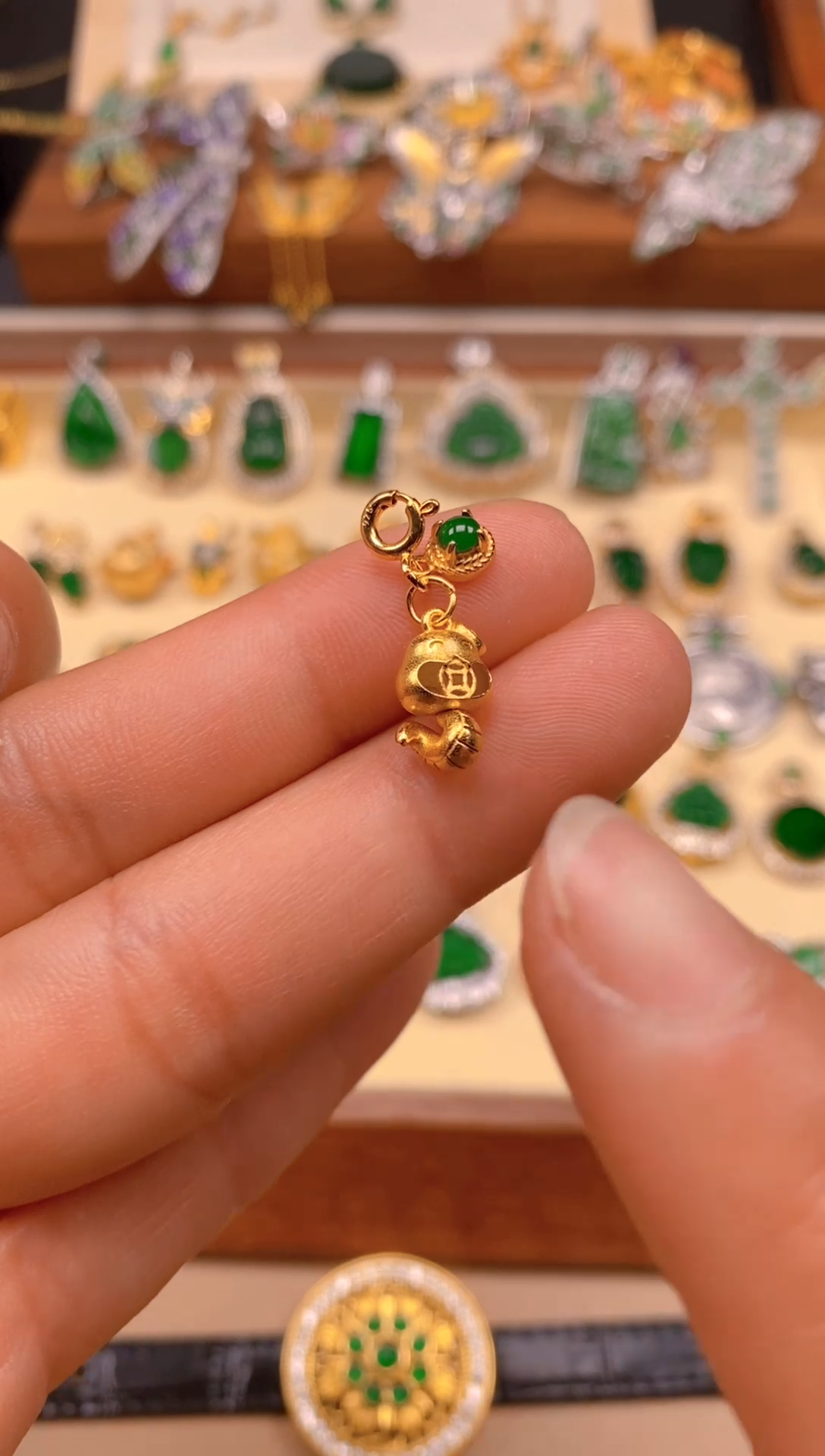 【闪购商品】翡翠吊坠(不含链)银S925镶嵌小蛇